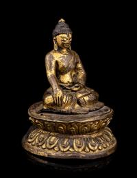 A Nepalese Gilt Bronze Figure of Buddha Shakyamuni