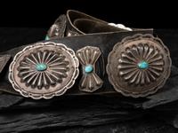 Navajo Silver and Turquoise Concha Belt