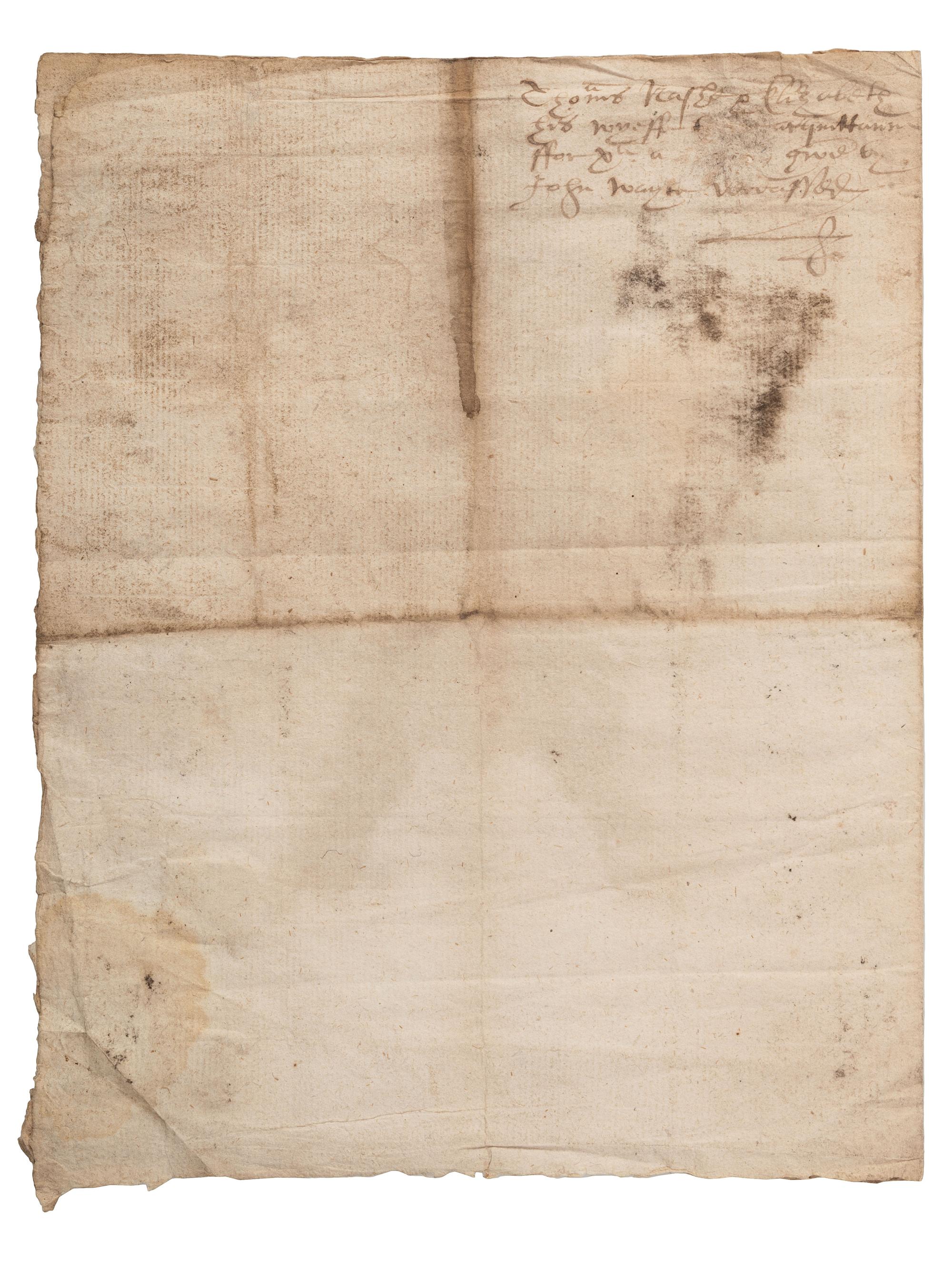 [ENGLAND]. Last will and testament, 16-17th century.