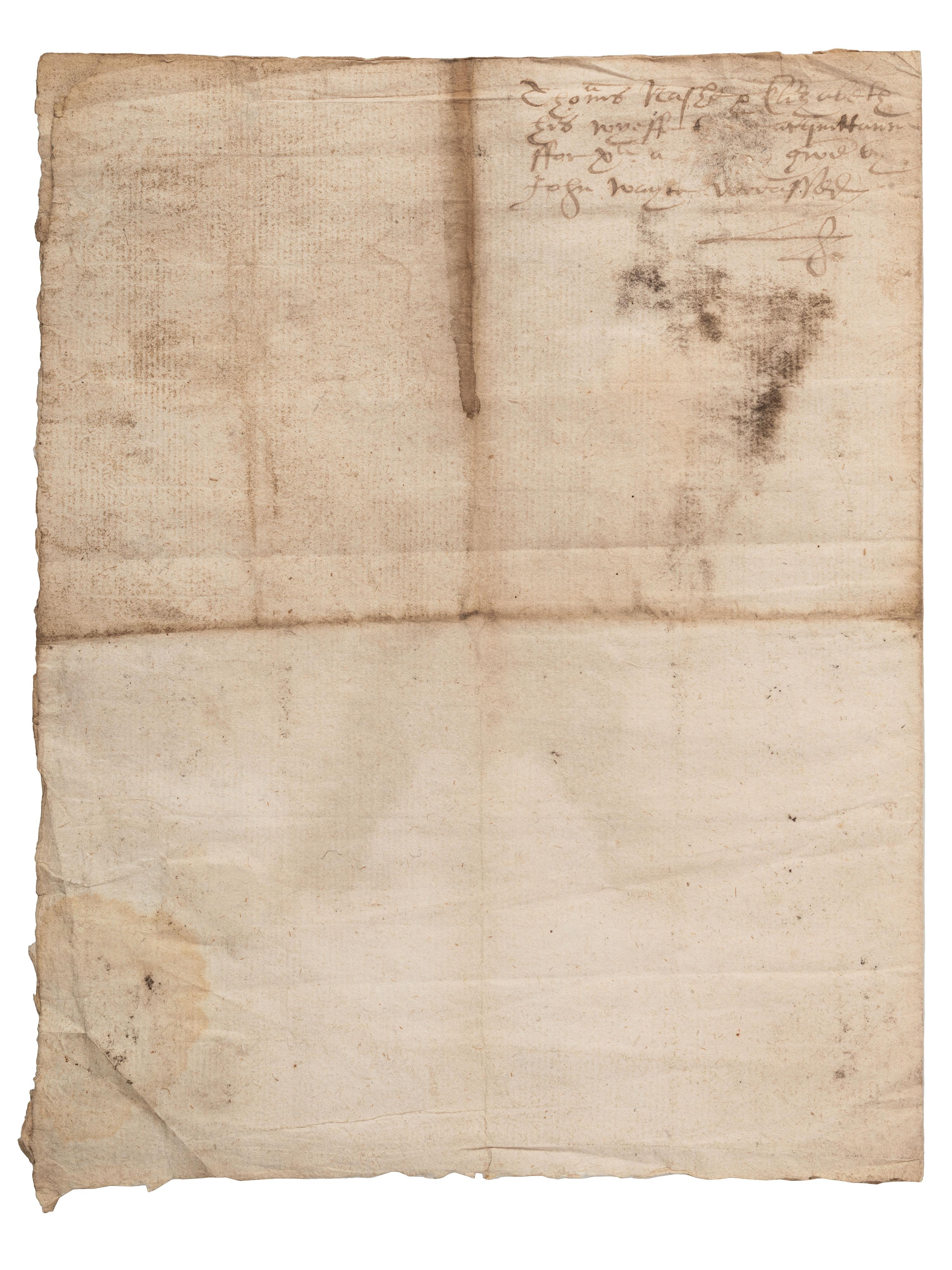 [ENGLAND]. Last will and testament, 16-17th century.