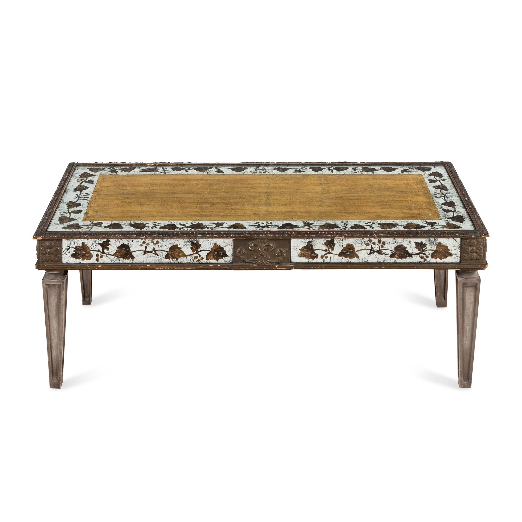 A Painted and Églomisé Low Table