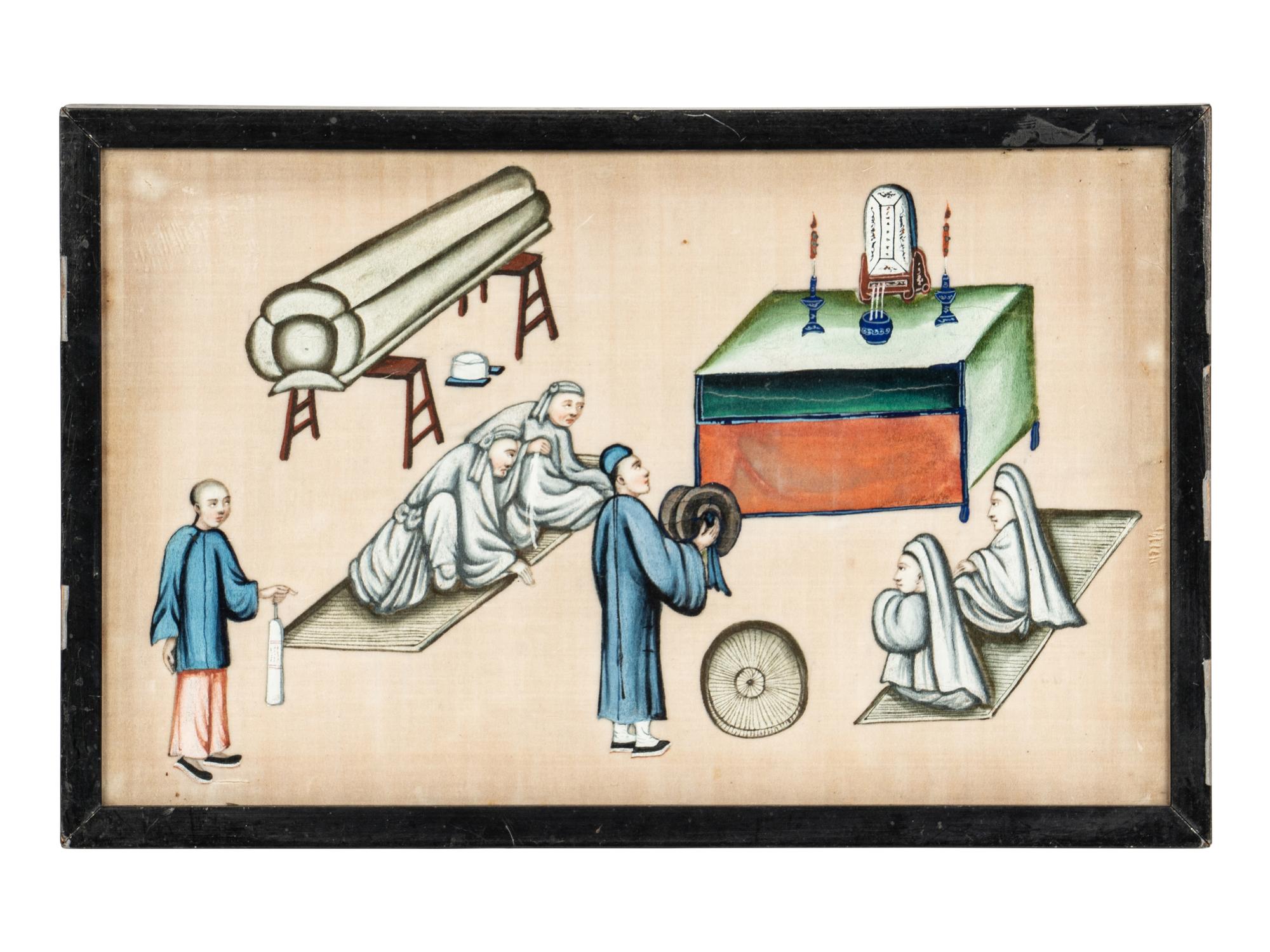 Nine Chinese Export Pith Paintings