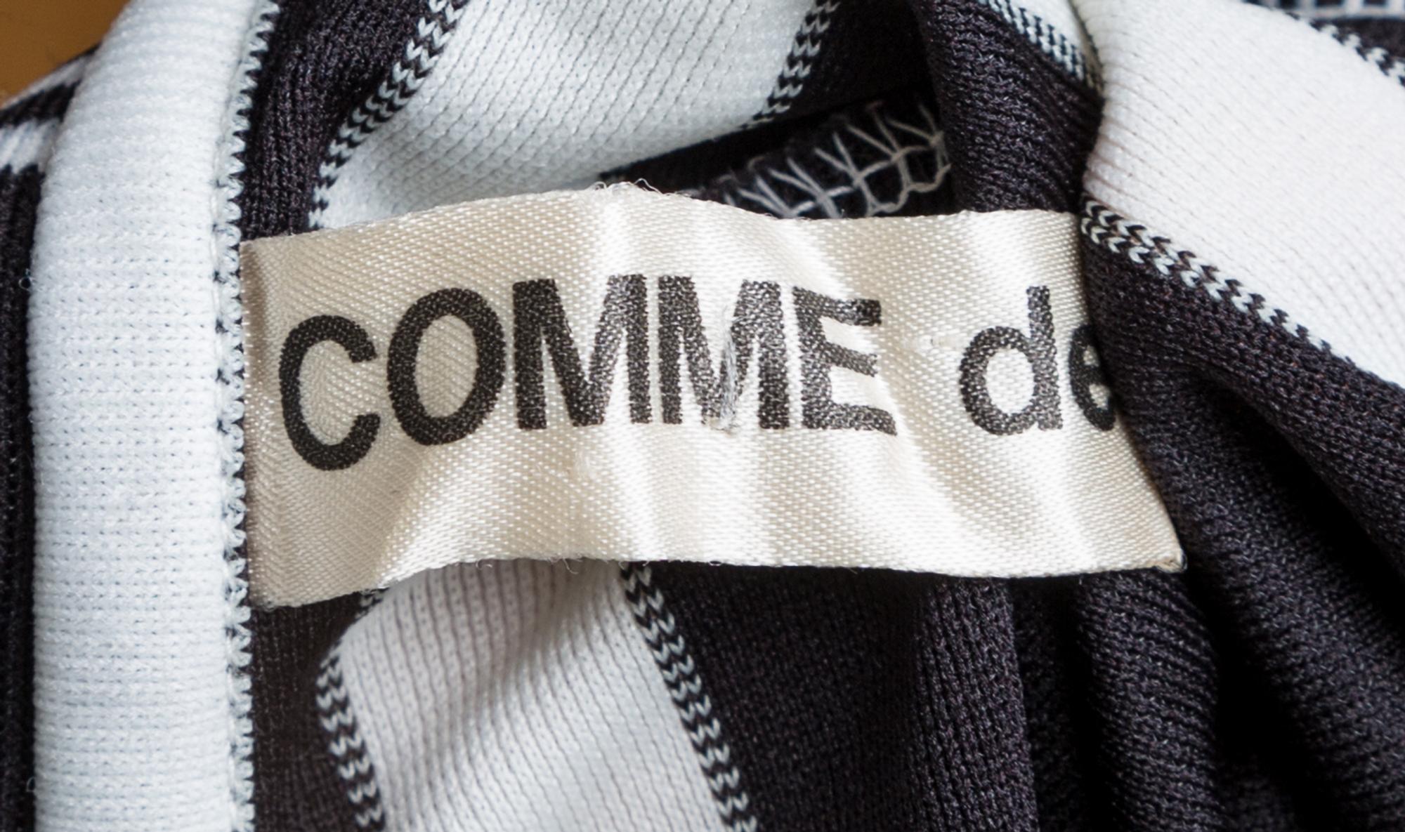 A Comme des Garcons Black and White Striped Polo-Style "Bump" Dress, Size small.