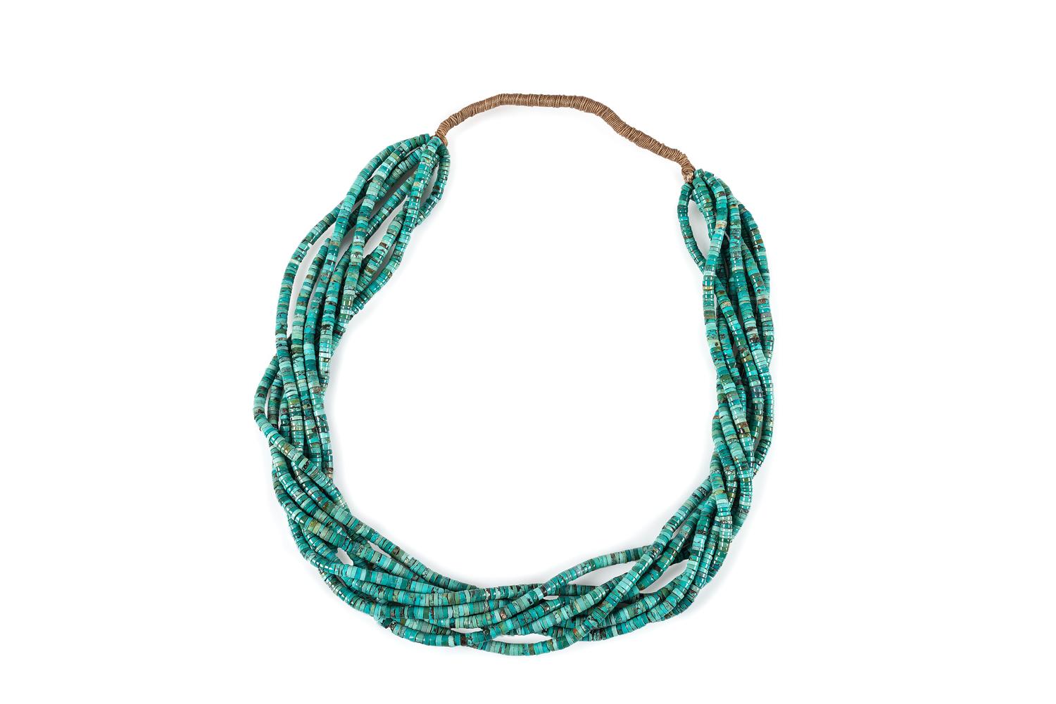 Kewa Multi-strand Rolled Turquoise Necklace