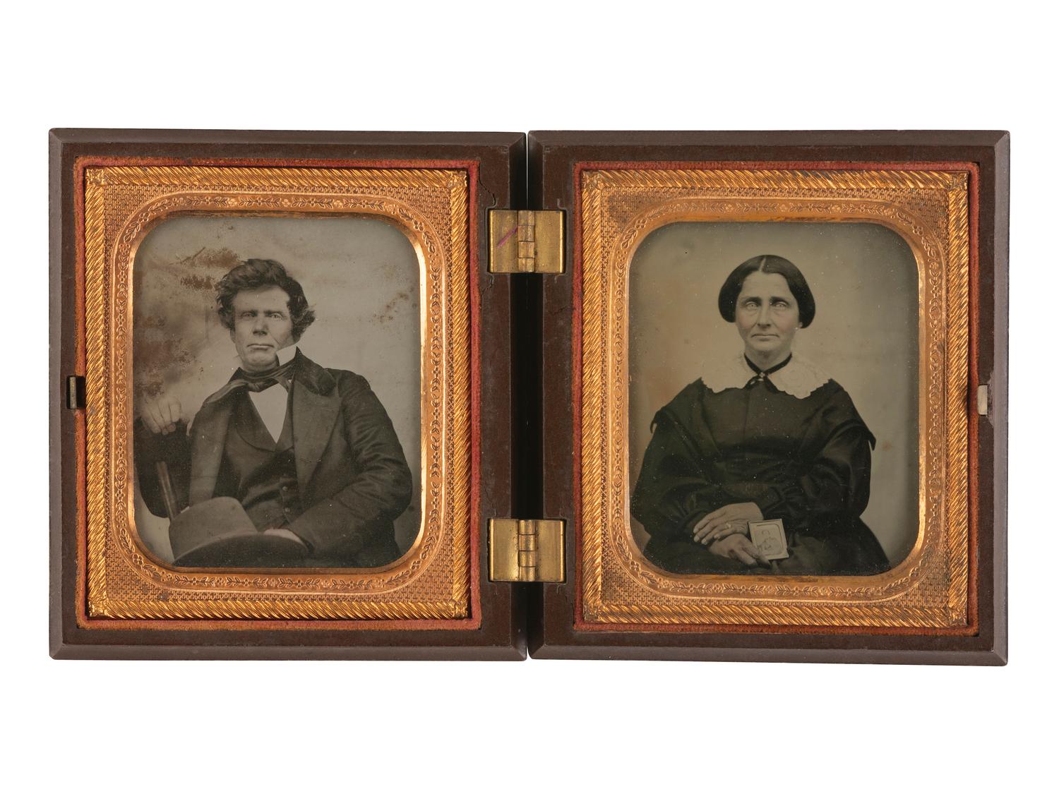 [EARLY PHOTOGRAPHY]. Assorted images, some in Union cases, incl. a remarkable pair of ambrotypes.