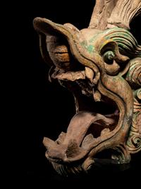 A Pair of Glazed Dragon-Form Roof-Tiles