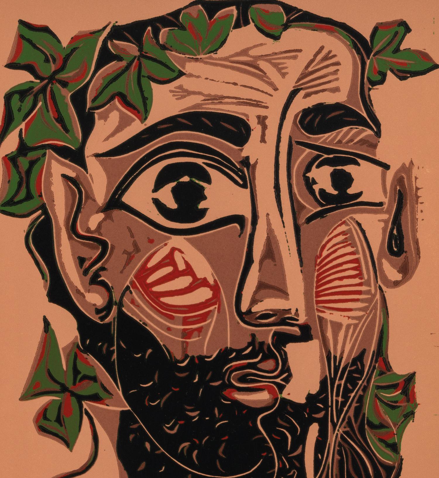 Homme barbu couronné de feuillage , 1962