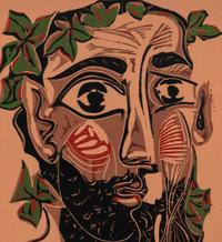 Homme barbu couronné de feuillage , 1962