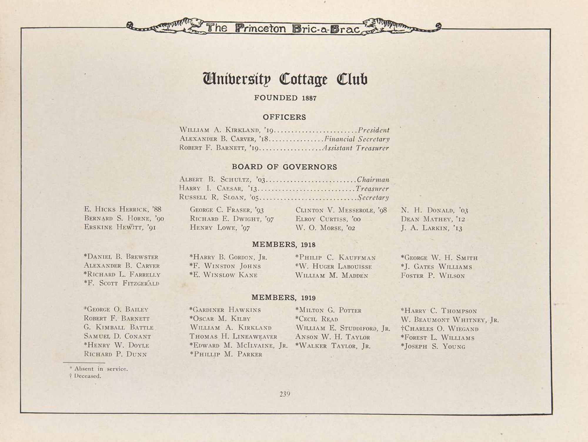 [Literature] [Fitzgerald, F. Scott]: The Princeton Bric-a-Brac