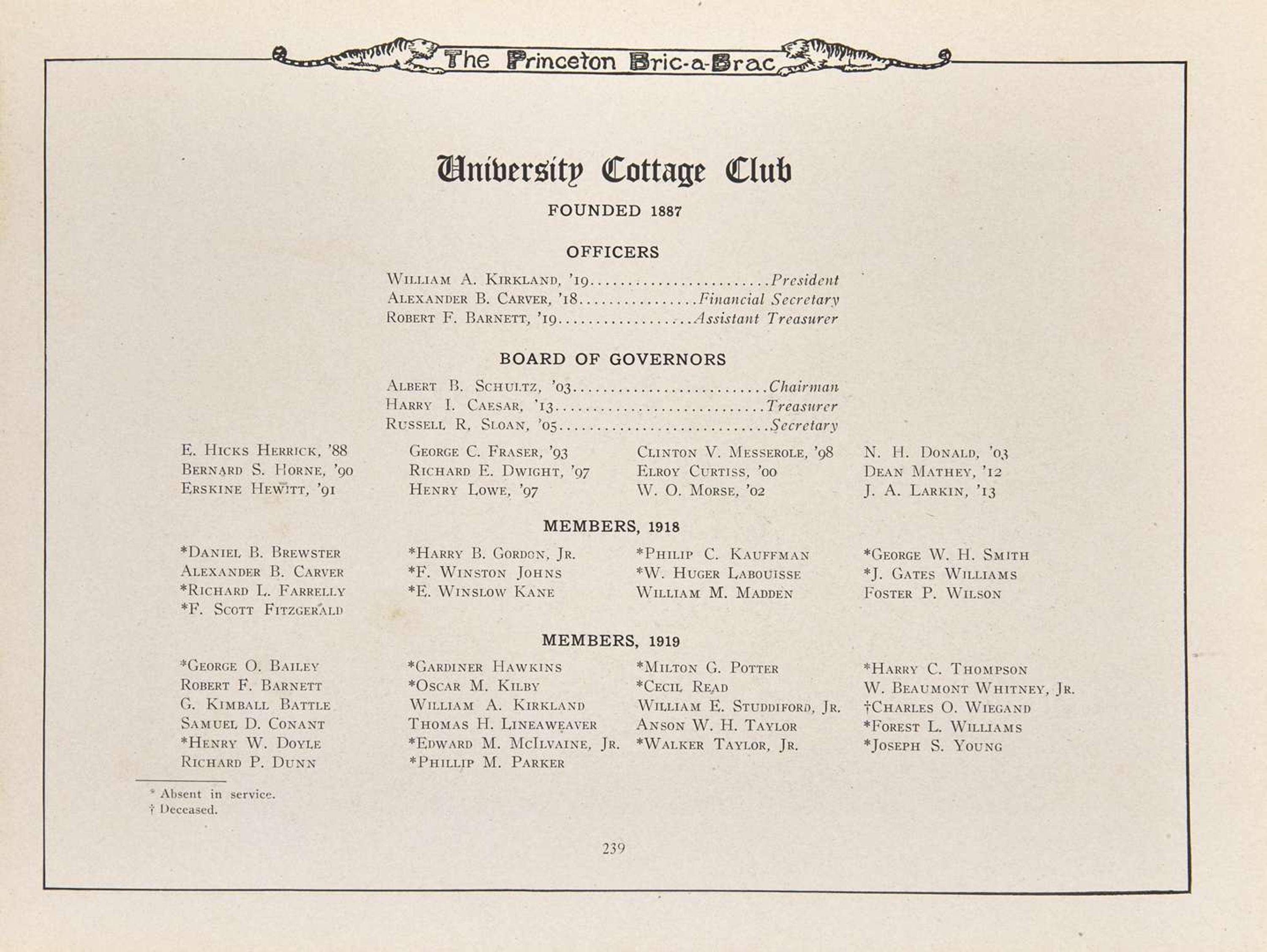 [Literature] [Fitzgerald, F. Scott]: The Princeton Bric-a-Brac