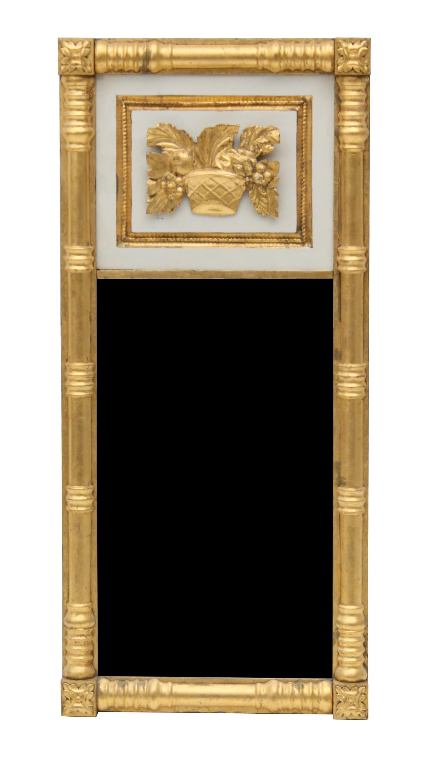 An American Giltwood Mirror Height 33 1/2 x width 15 x depth 2 inches