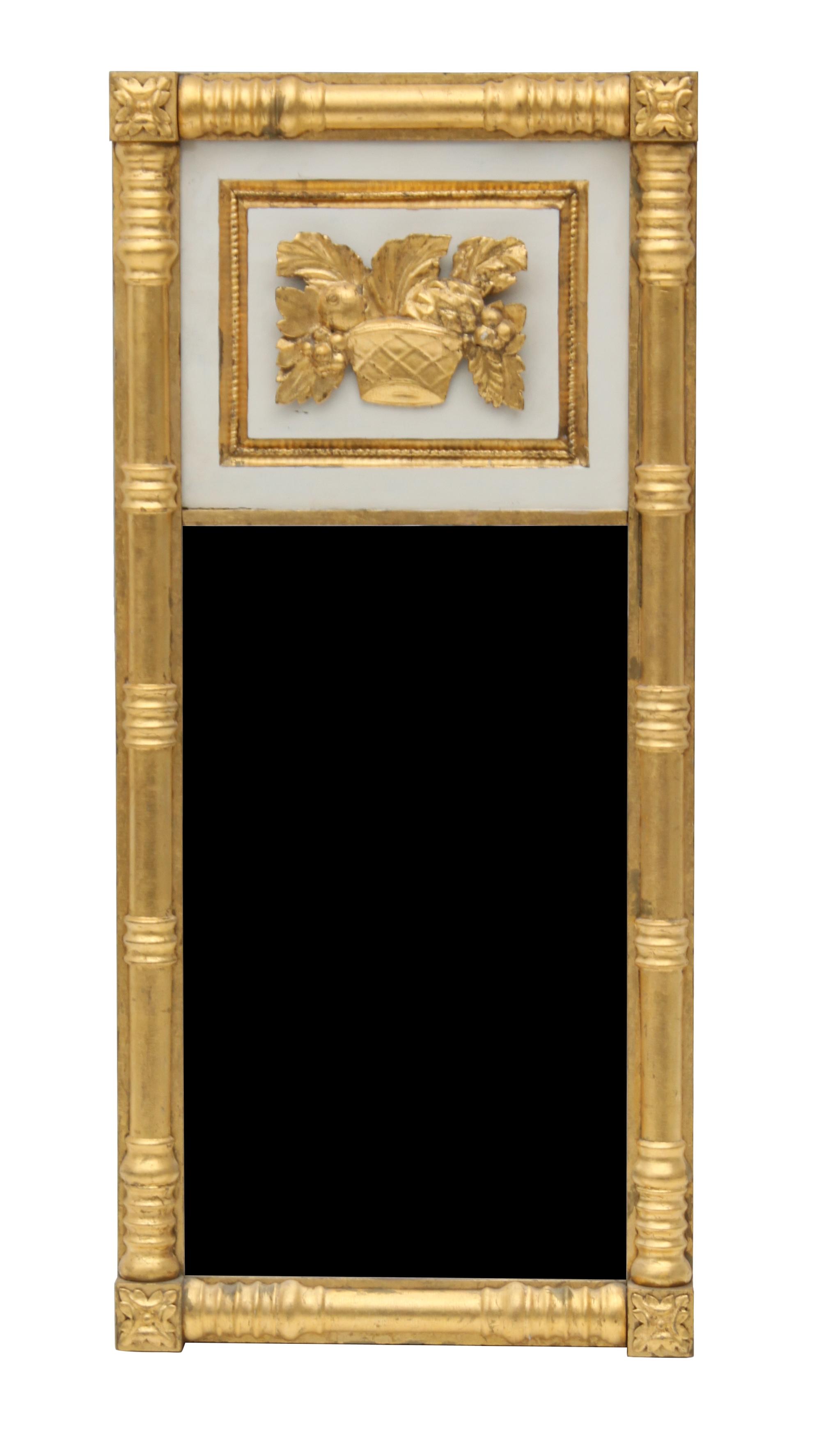 An American Giltwood Mirror Height 33 1/2 x width 15 x depth 2 inches