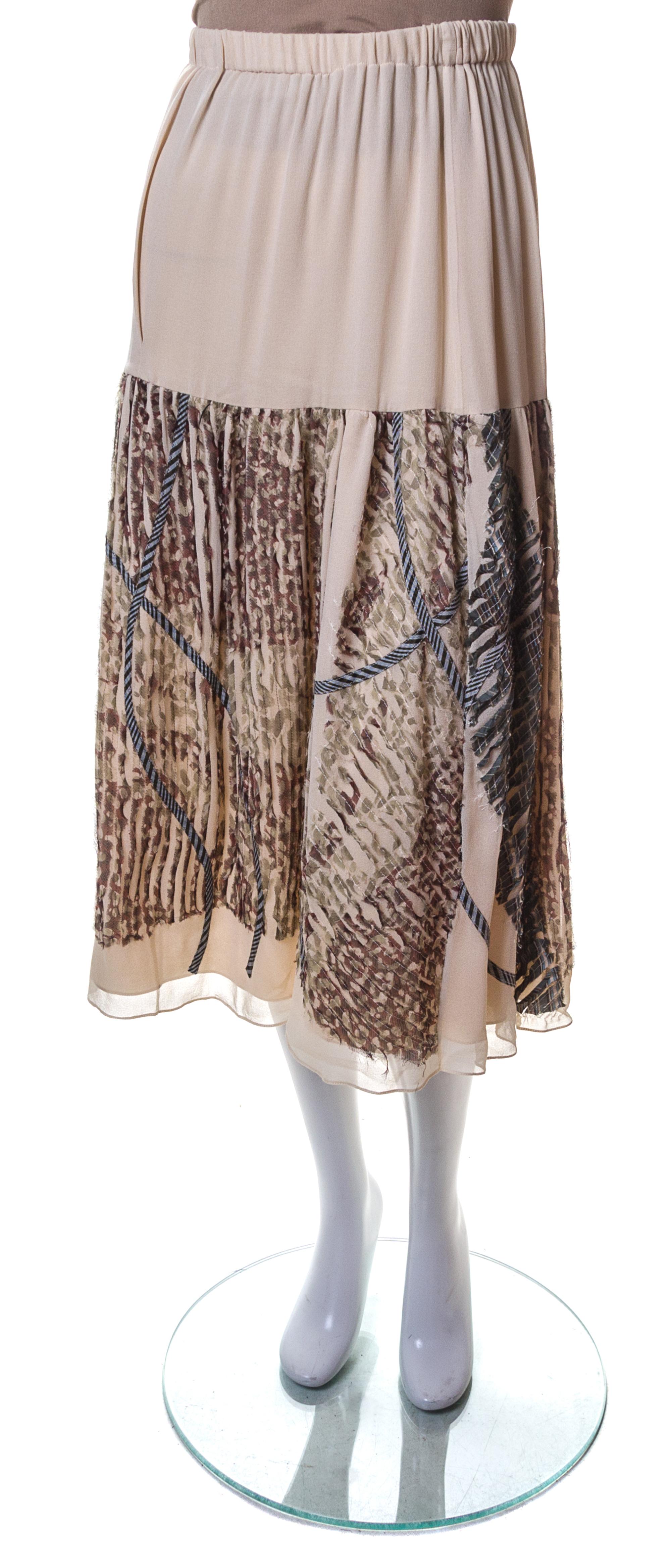 A Koos Van Den Akker Multicolor Pleated Skirt,