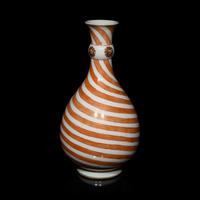 A Chinese Export Porcelain Iron Red Decorated 'Swirl' Bottle Vase, Kangxi Period 清康熙 外銷礬紅彩旋紋賞瓶