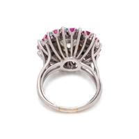 DIAMOND, RUBY AND TURQUOISE RING