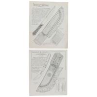Rare MH Cole Skinning Knife Book Archive with Two Knives, MH Cole Scabbards and Original Publication Illustrations and More