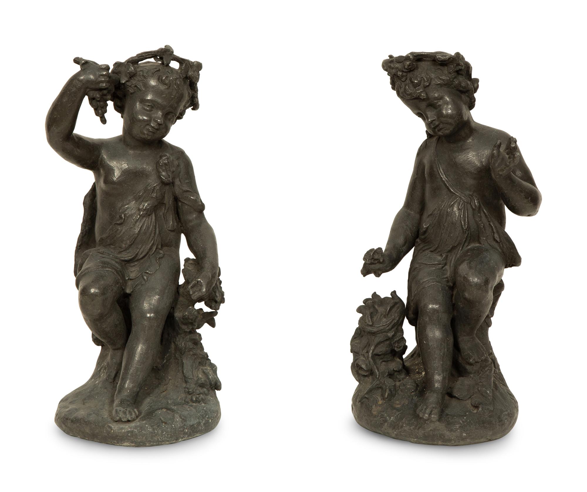 A Group of Four English Lead Statues of the Four Seasons