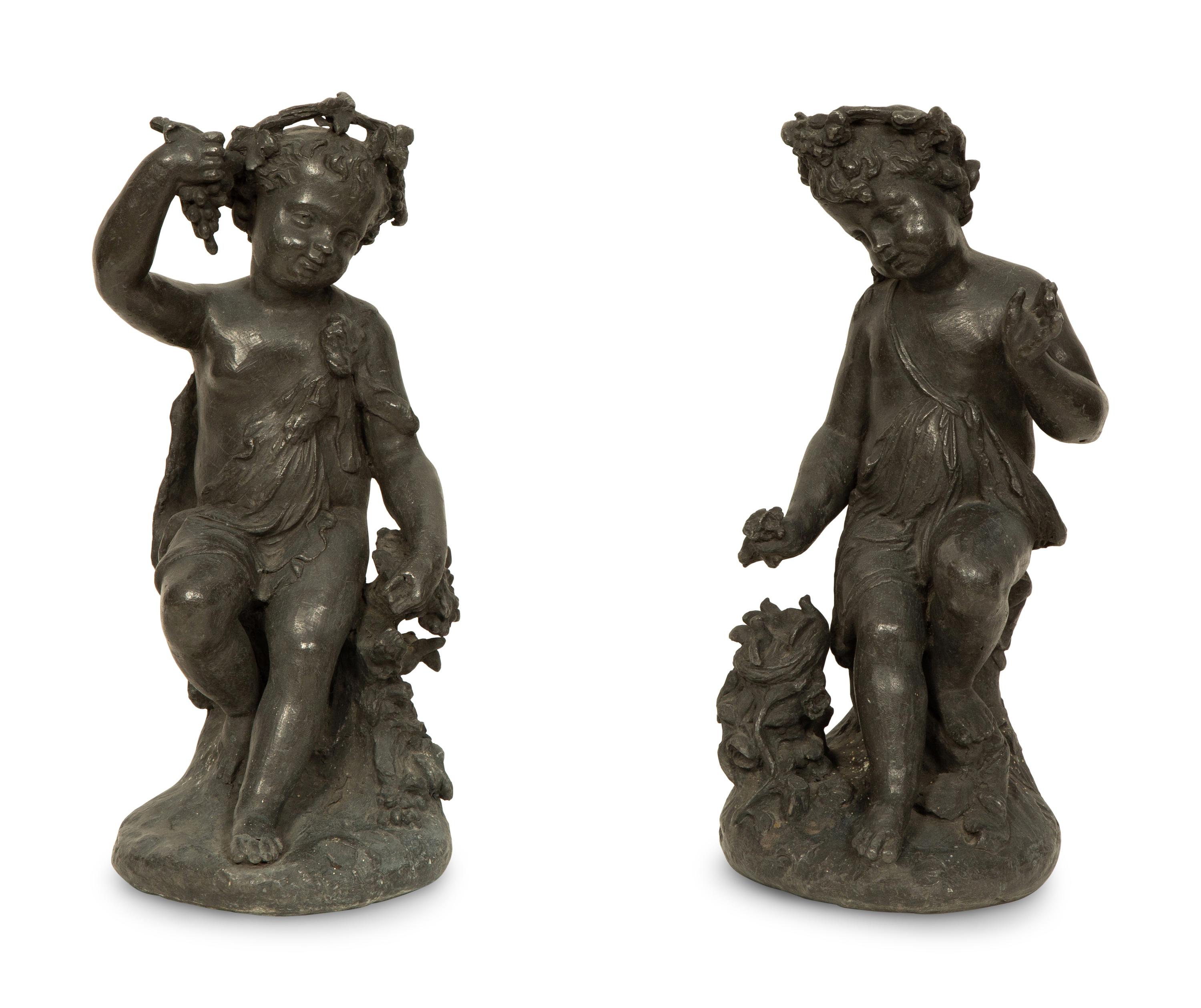 A Group of Four English Lead Statues of the Four Seasons