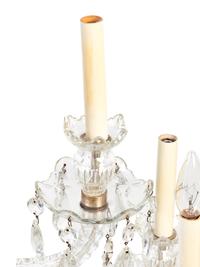 A Georgian Style Cased Glass Nine-Light Chandelier