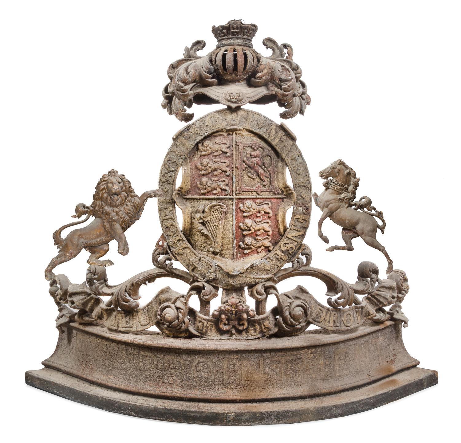 An English Cast Iron Royal Warrant Height 46 x width 49 x depth 22 inches. — 19TH CENTURY