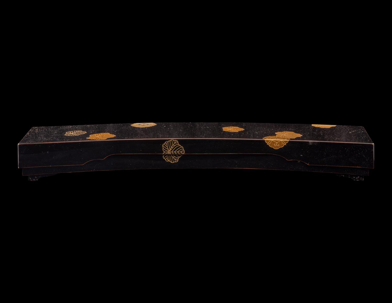 A Japanese Gold and Black Lacquer Rectangular Box