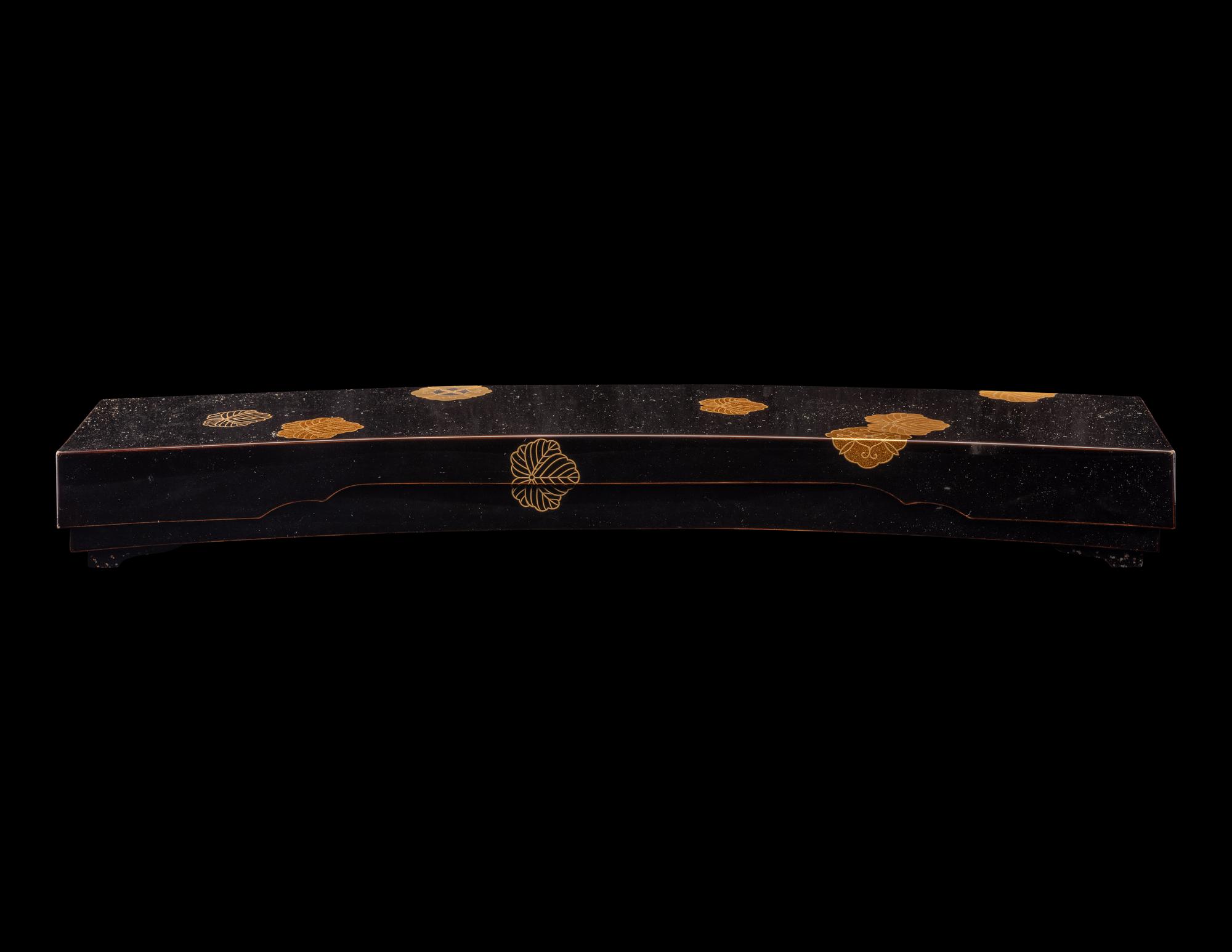 A Japanese Gold and Black Lacquer Rectangular Box