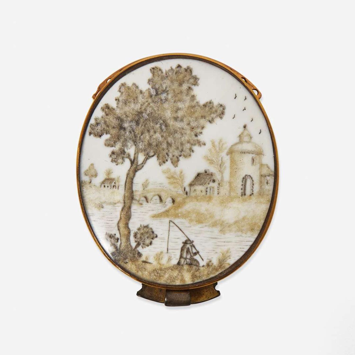 A Georgian hairwork mourning bracelet clasp late 18th / early 19th century