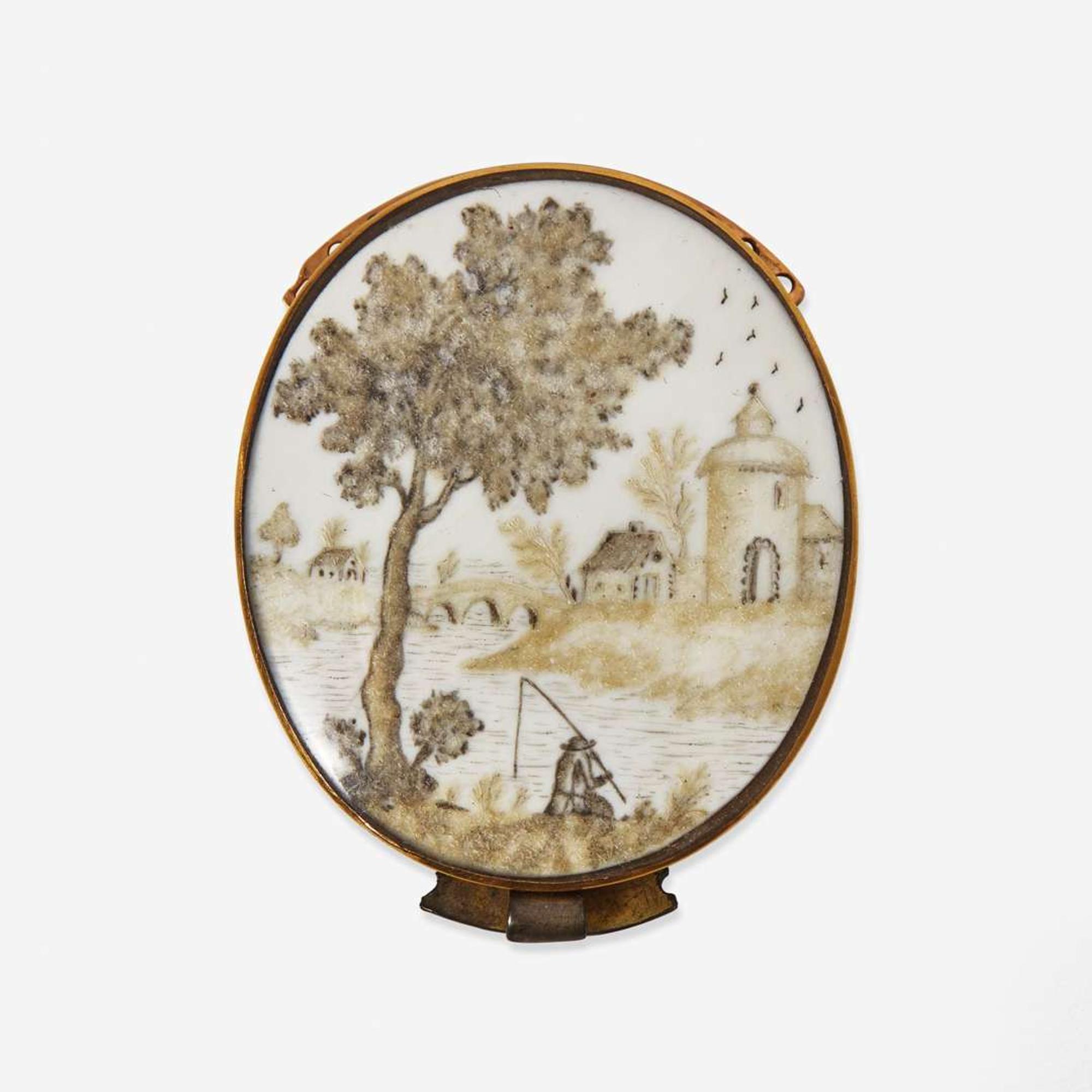 A Georgian hairwork mourning bracelet clasp late 18th / early 19th century