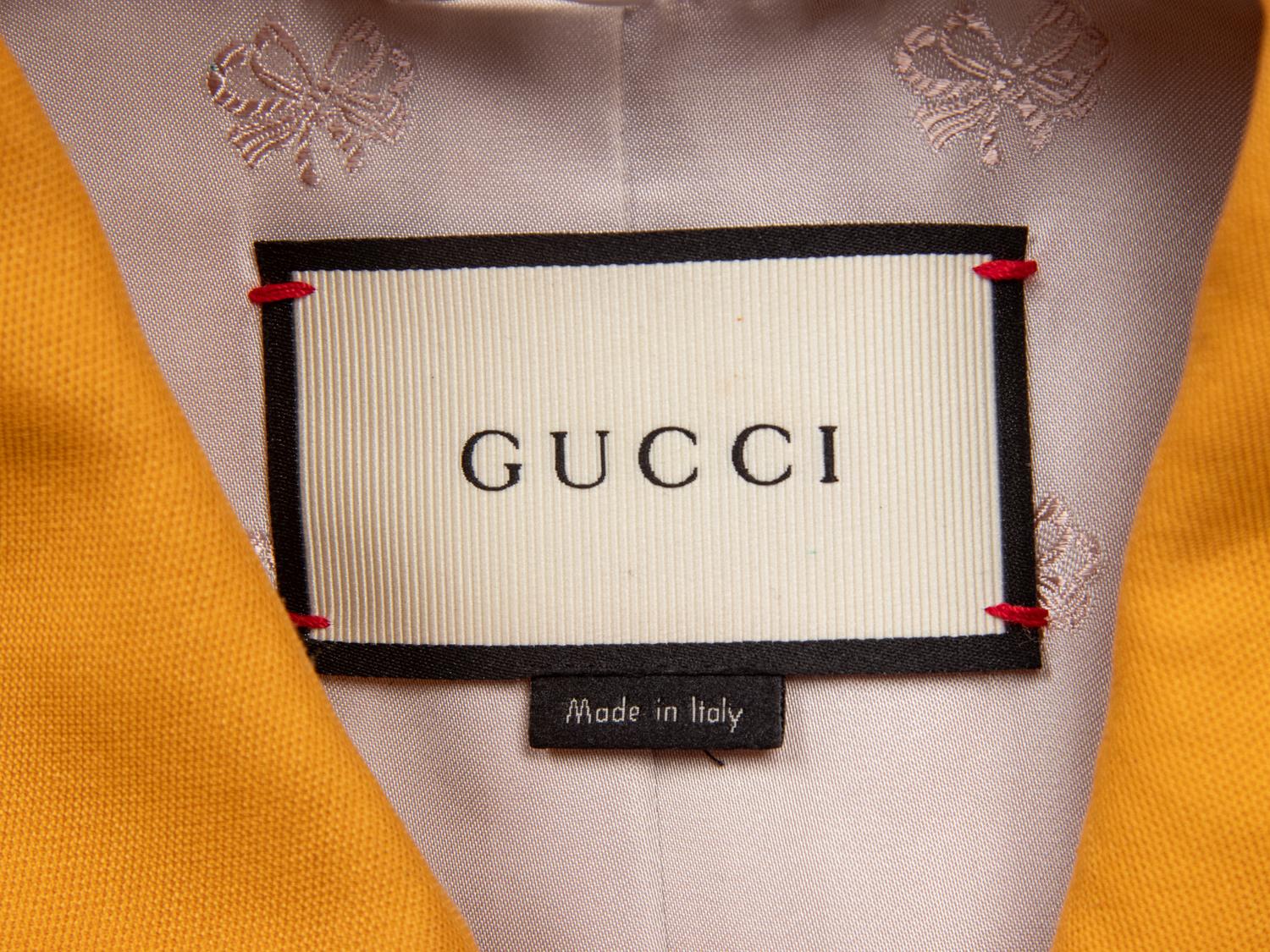 GUCCI, BOXY RUFFLE-TRIM MUSTARD JACKET