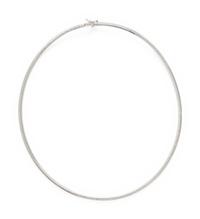 TWO WHITE GOLD OMEGA CHAIN NECKLACES