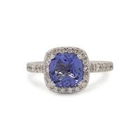 TANZANITE AND DIAMOND RING