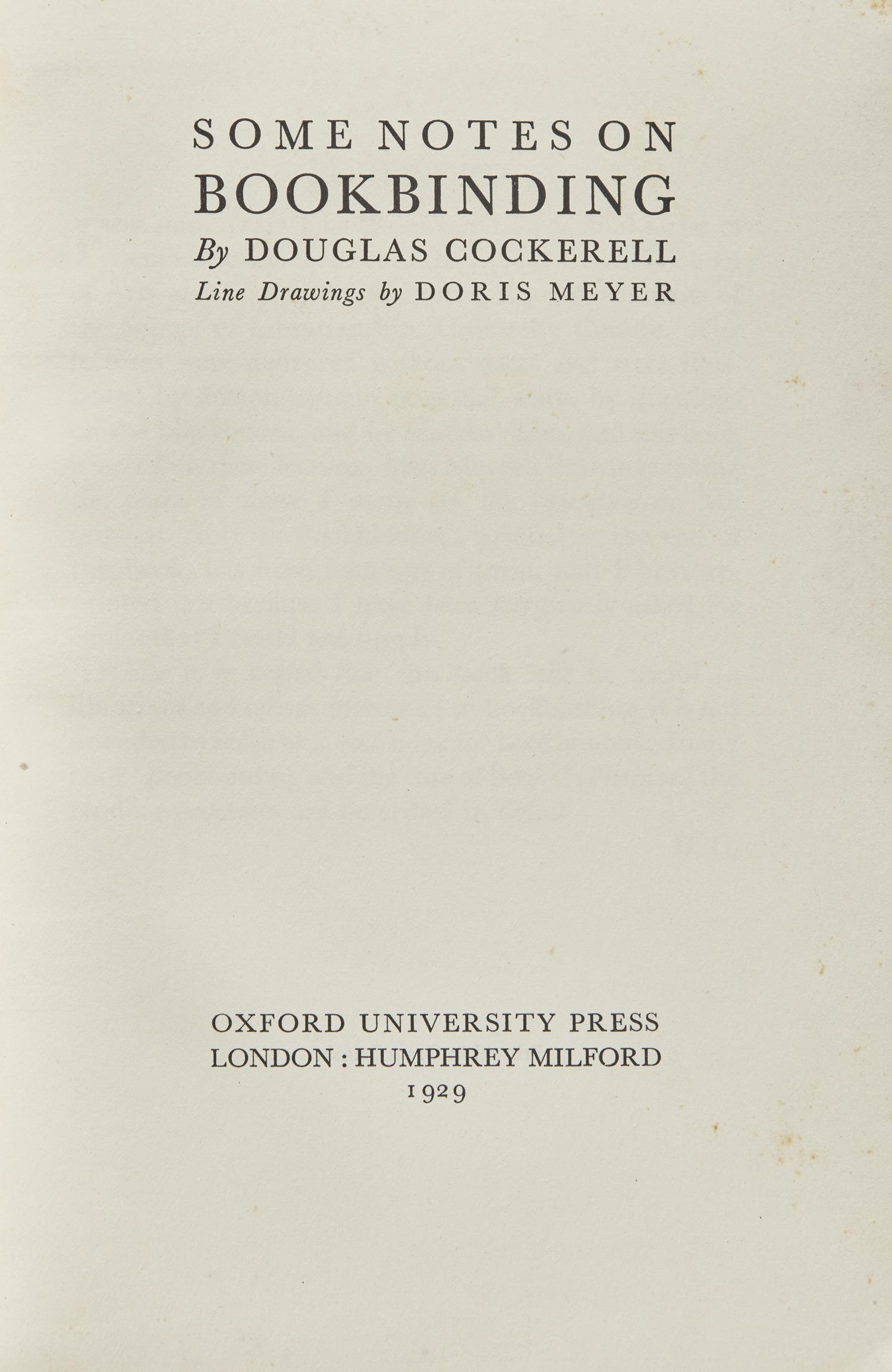 [Books] Cockerell, Douglas. Some Notes on Bookbinding
