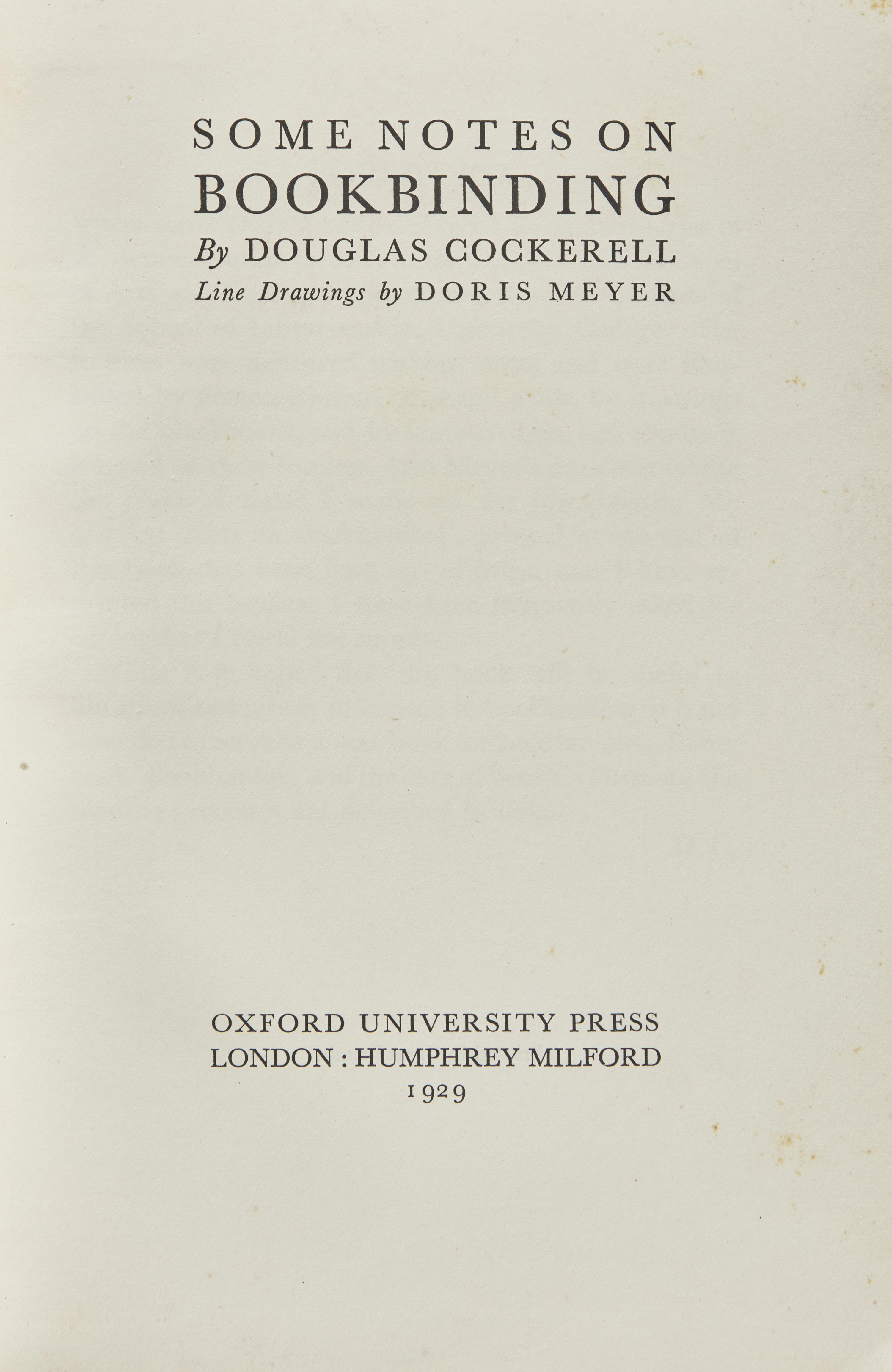 [Books] Cockerell, Douglas. Some Notes on Bookbinding