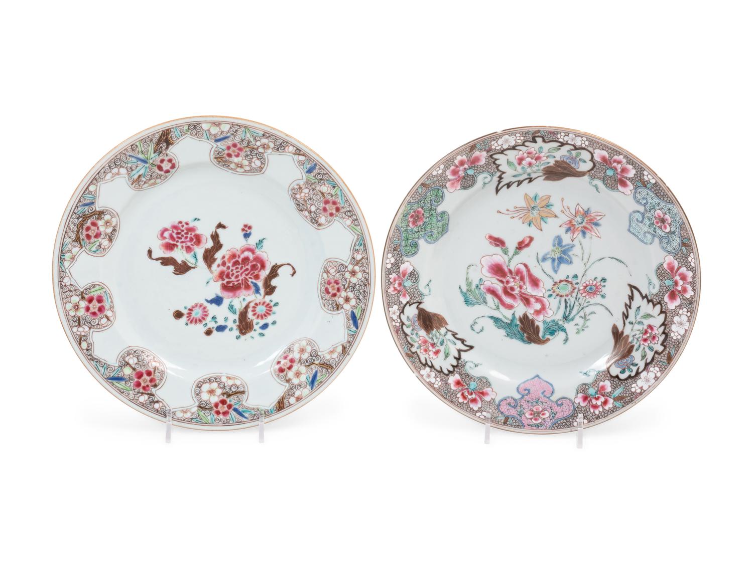Five Export Famille Rose Porcelain 'Floral' Plates