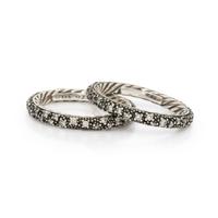 David Yurman, 'Midnight Mélange', Pair of Diamond and Blackened Sterling Silver Rings
