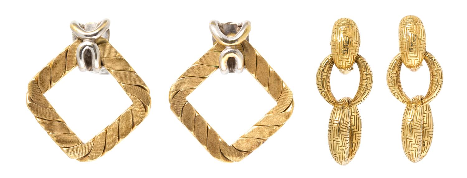 A Collection of Gold Earclips, 44.10 dwts.