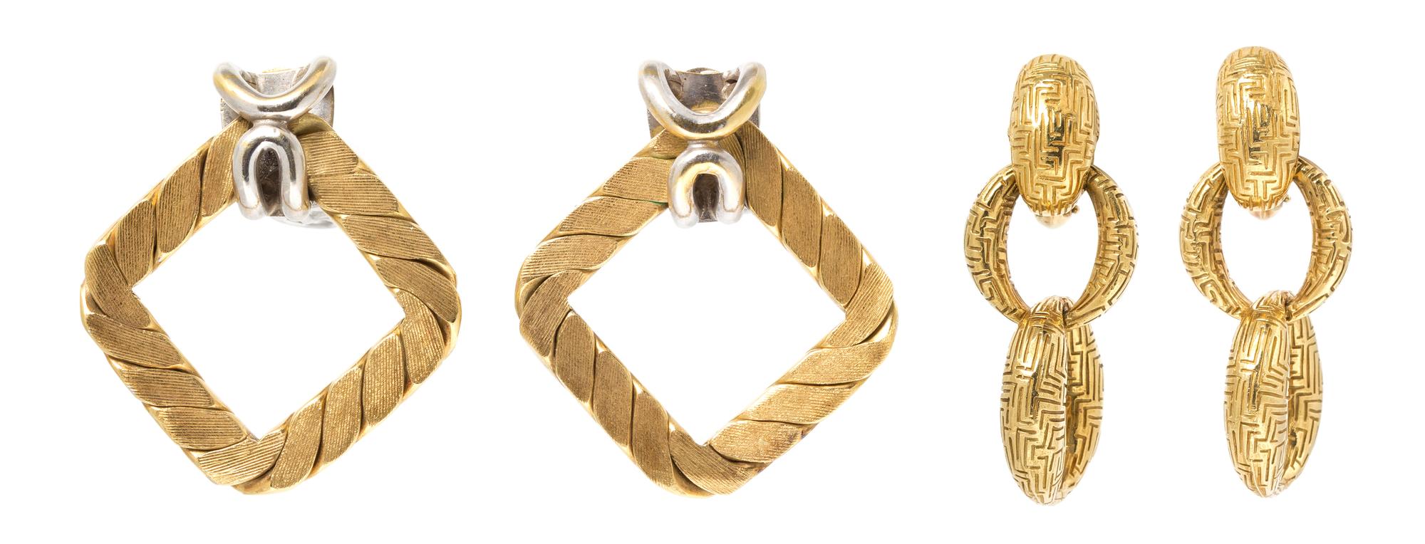 A Collection of Gold Earclips, 44.10 dwts.