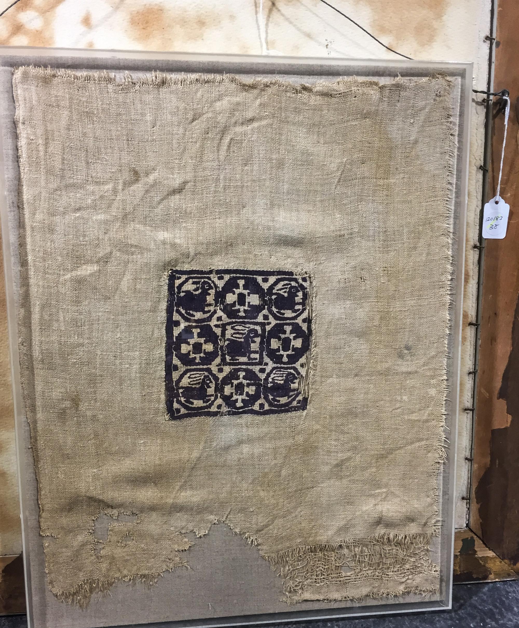 A Coptic Cloth. Height 21 x width 17 inches.