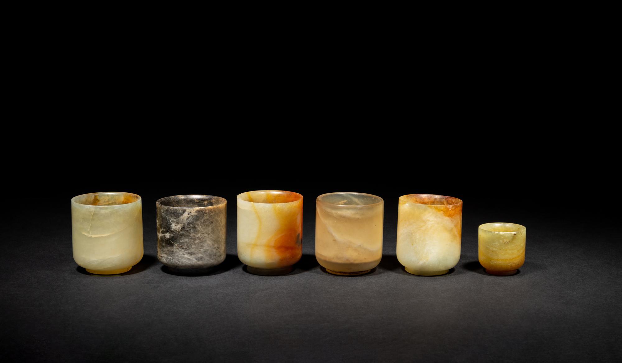 Six Chinese Hardstone Cups