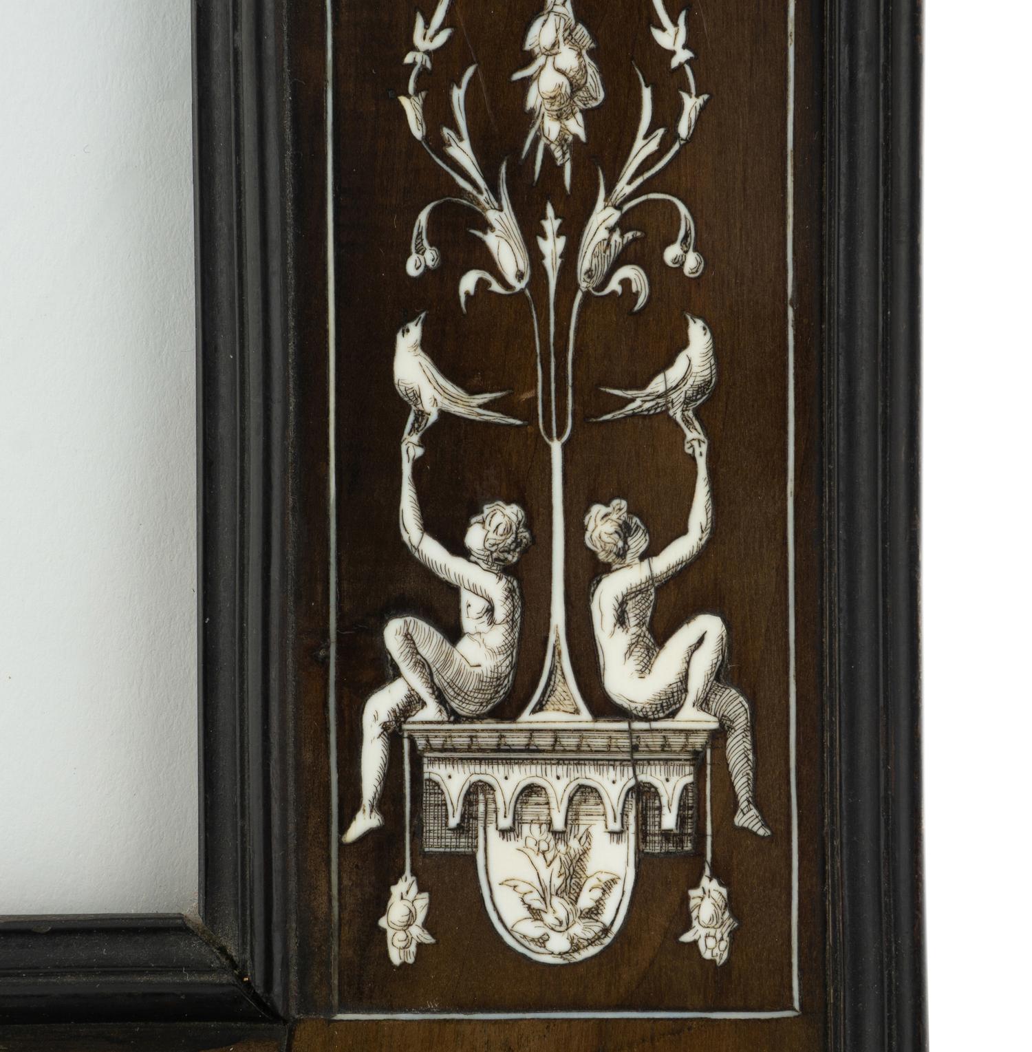 A North Italian Bone Inlaid and Penwork Frame
