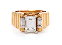 A Yellow Gold and Diamond Ring, 7.20 dwts.