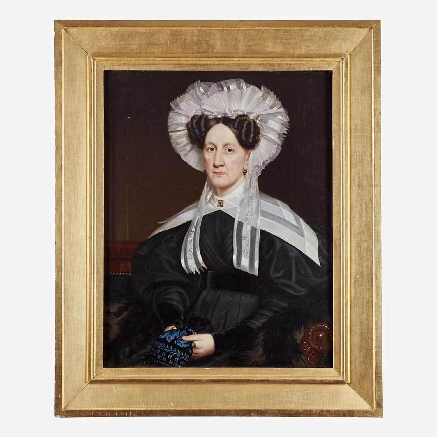 Frederick Randolph Spencer (American, 1806-1875) Portrait of a Lady in a Lace Cap, said to be a Wife of a Sea Captain