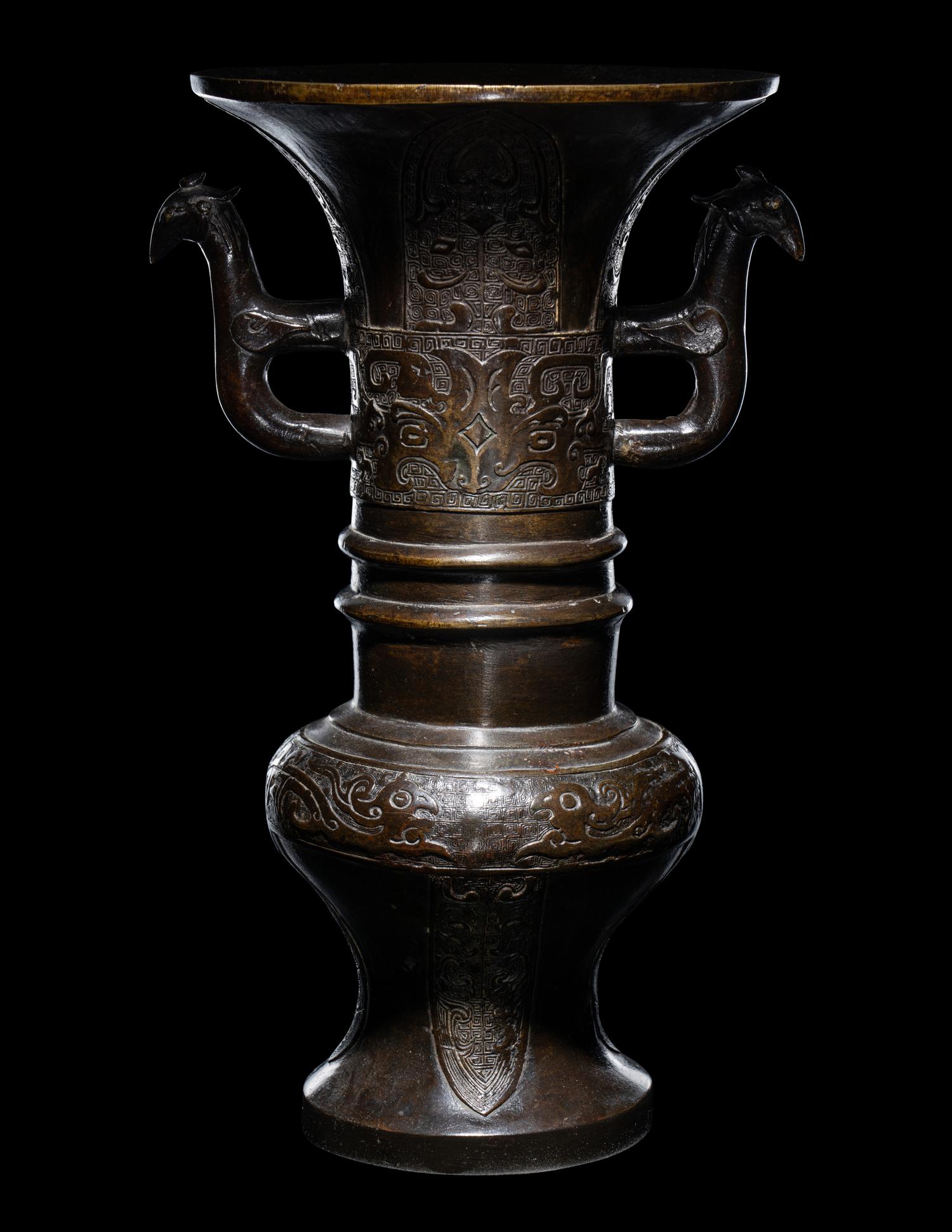 Two Japanese Bronze Vases