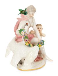 A Meissen Porcelain Figure of Leda and the Swan