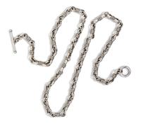 A Sterling Silver Bow Tie Link Chain Necklace, 60.90 dwts.