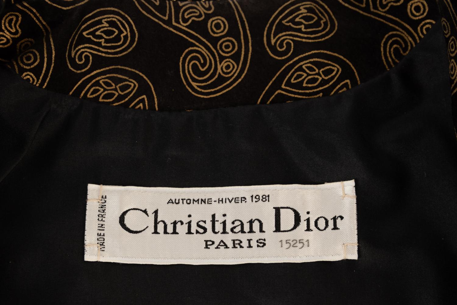 Christian Dior Haute Couture Four-Piece Wrap Dress and Jacket Ensemble with Two Belts, Fall/Winter 1981