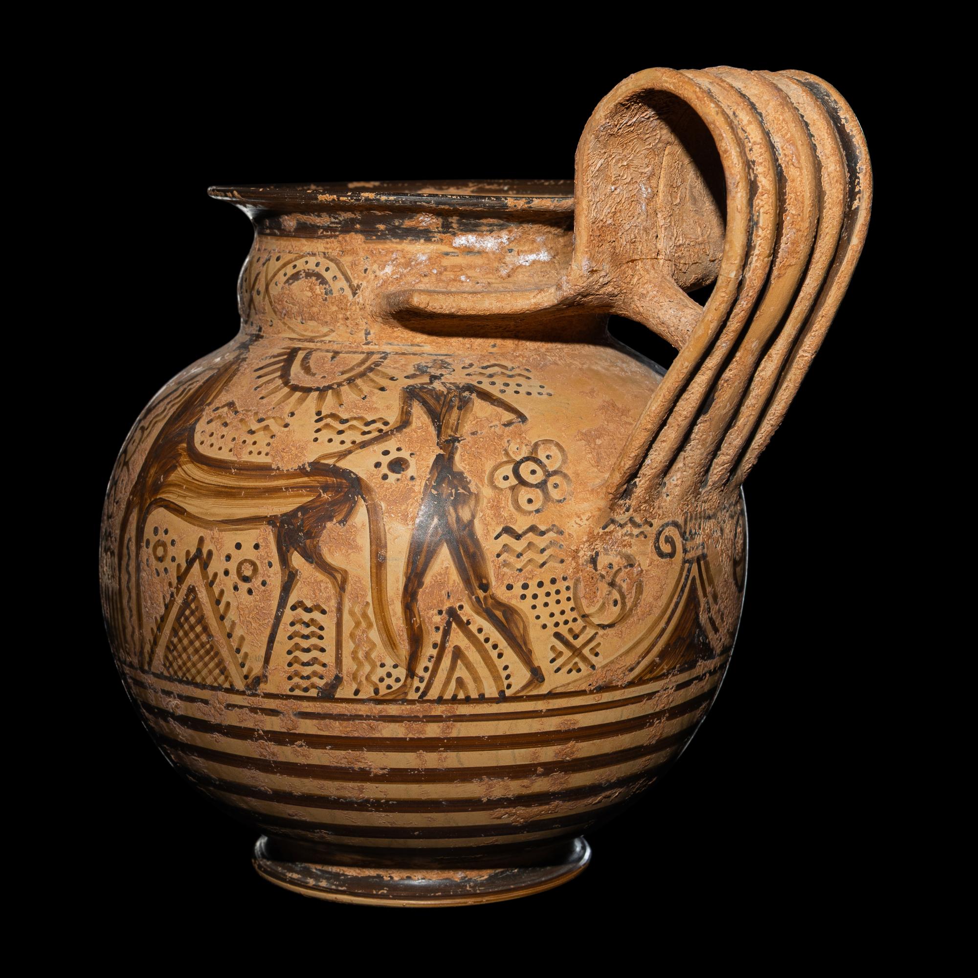 A Greek Geometric Style Black-Figured Vessel