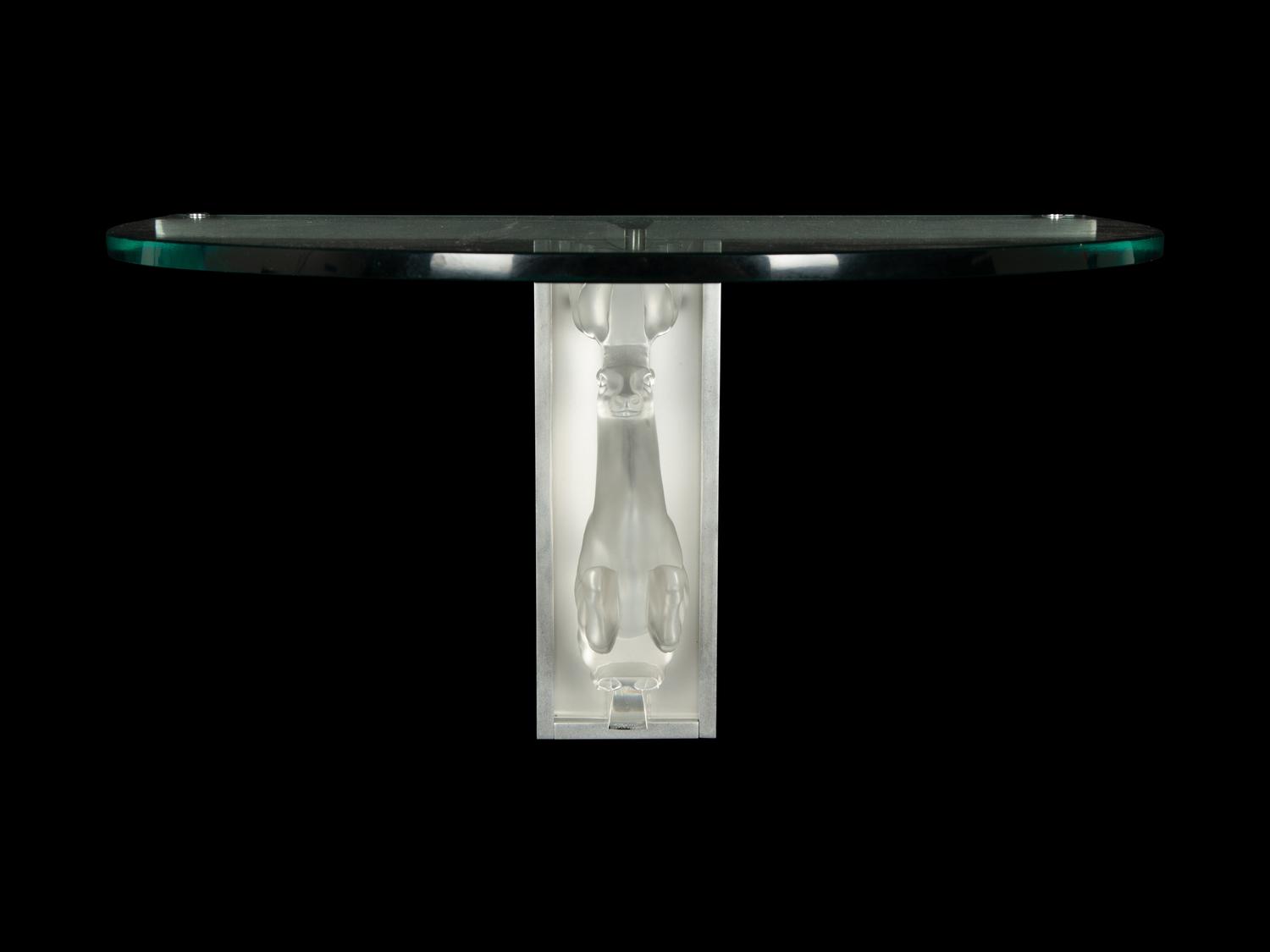 A Lalique Cerf Demilune Wall Console