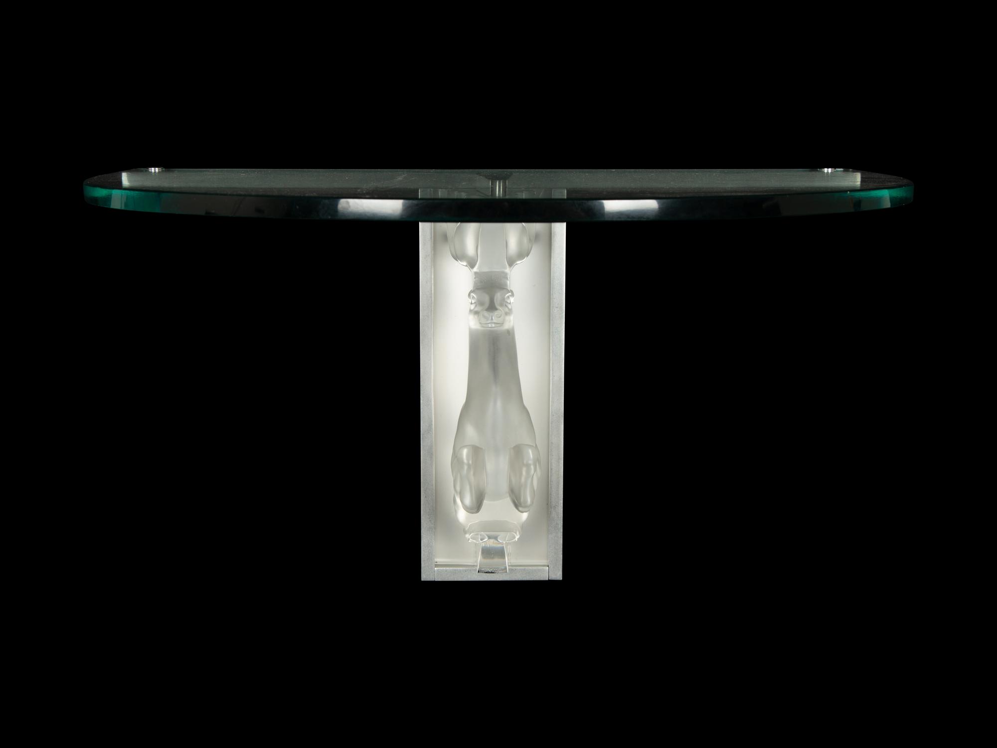 A Lalique Cerf Demilune Wall Console