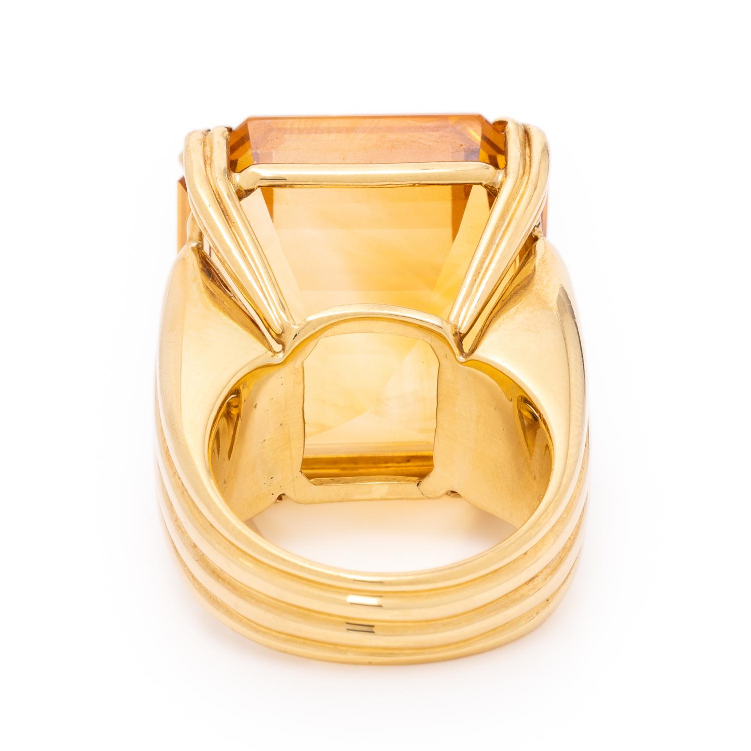 British, Citrine and Yellow Gold Ring